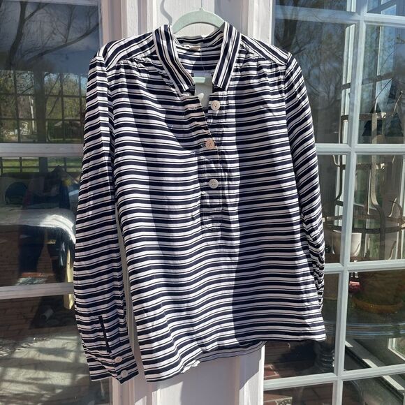 J Crew Striped Silk Tunic Blouse NWT - Picture 3 of 11